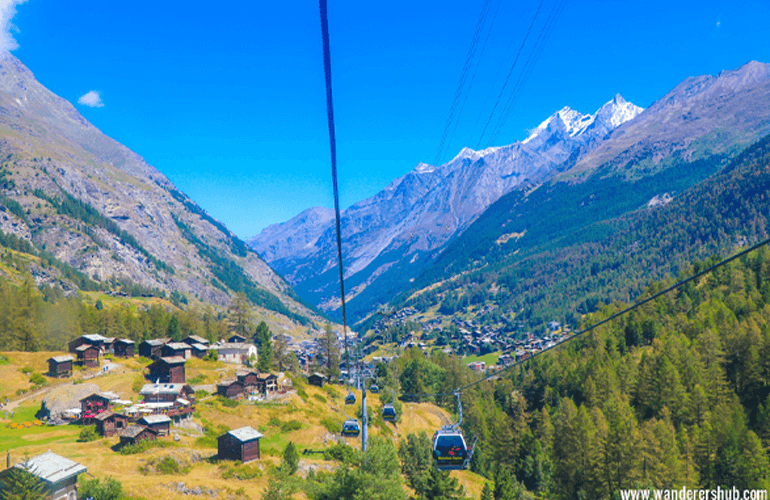 Cable car ride to the Matterhorn mountain