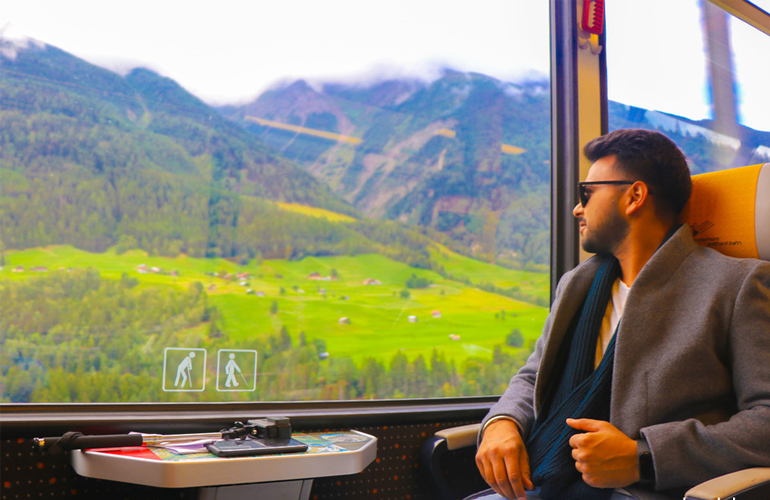 Scenic train ride Switzerland