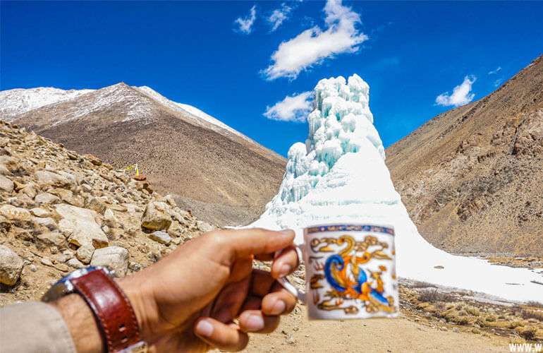 Ice stupa in Ladakh