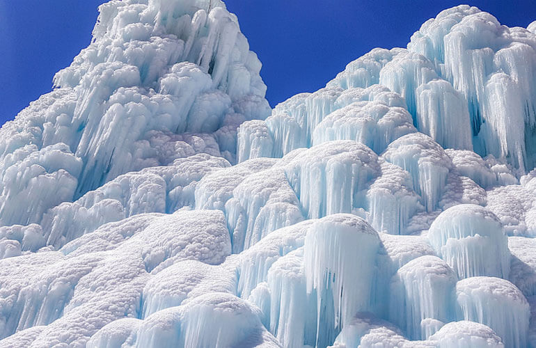 Man made ice stupa in Ladakh