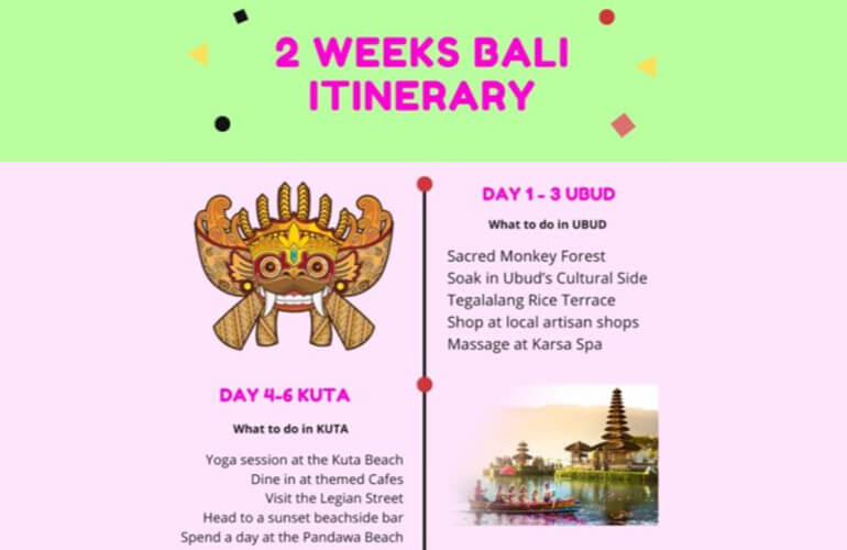 2 weeks in Bali itinerary