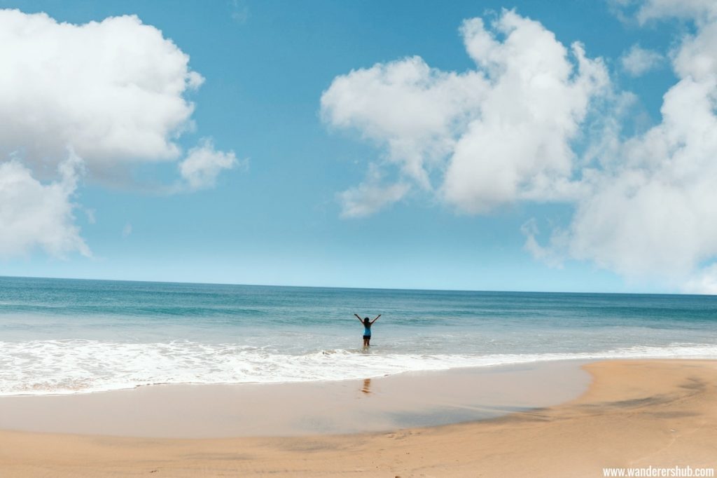 My morning dip at the beautiful Varkala Beach